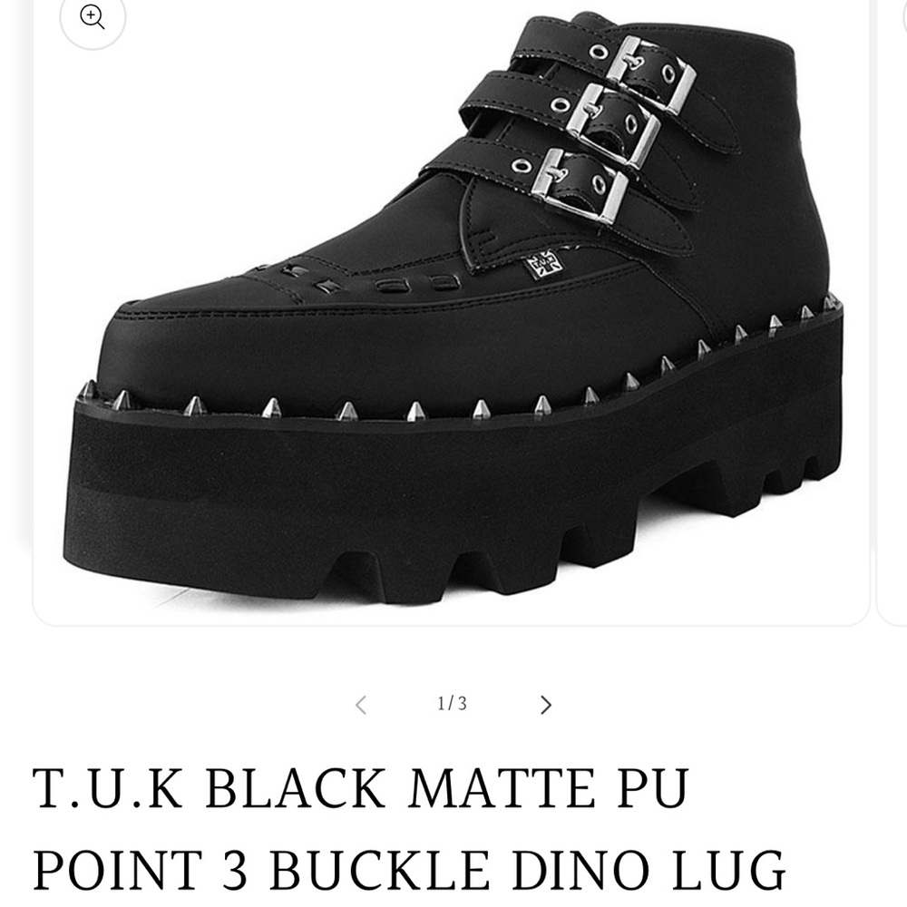 T.U.K Black Platform Shoes with Buckle Straps